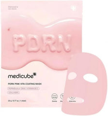 Medicube PDRN Pink Vita Coating Sheet Mask, 22g, Lightweight & Non-Sticky, Collagen & Vitamin B12 for Firmer Skin