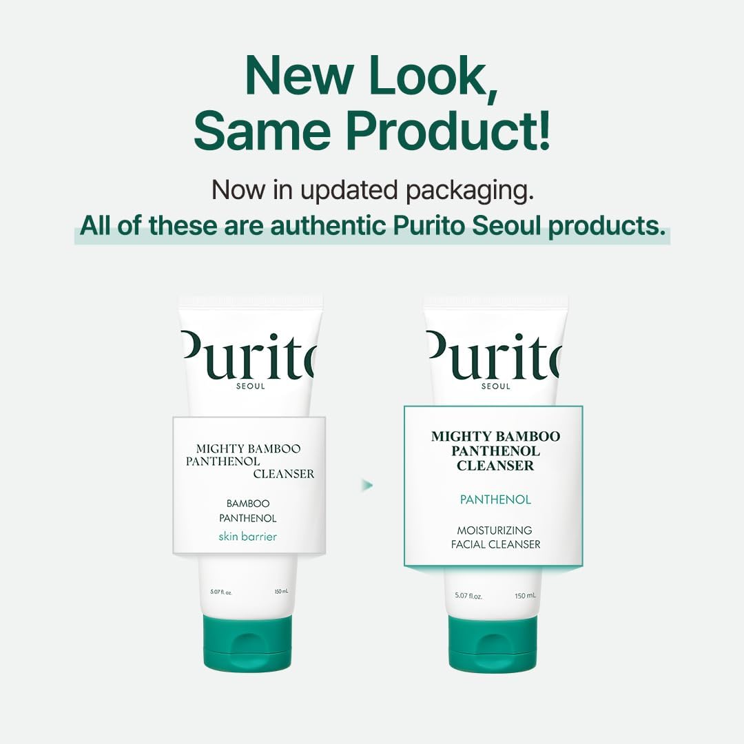 PURITO Mighty Bamboo Panthenol Cleanser, Gentle Face Wash for Moizturizing, for Sensitive Skin, Vegan & Cruelty-Free Face Cleanser150 ml / 5.07 fl. Oz.