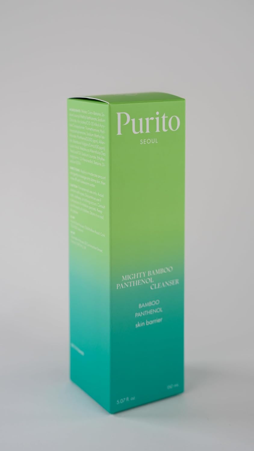 PURITO Mighty Bamboo Panthenol Cleanser, Gentle Face Wash for Moizturizing, for Sensitive Skin, Vegan & Cruelty-Free Face Cleanser150 ml / 5.07 fl. Oz.
