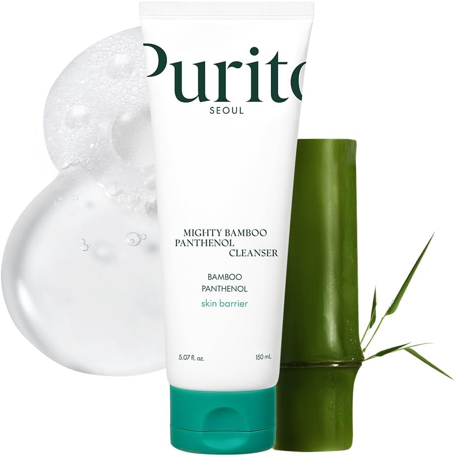 PURITO Mighty Bamboo Panthenol Cleanser, Gentle Face Wash for Moizturizing, for Sensitive Skin, Vegan & Cruelty-Free Face Cleanser150 ml / 5.07 fl. Oz.
