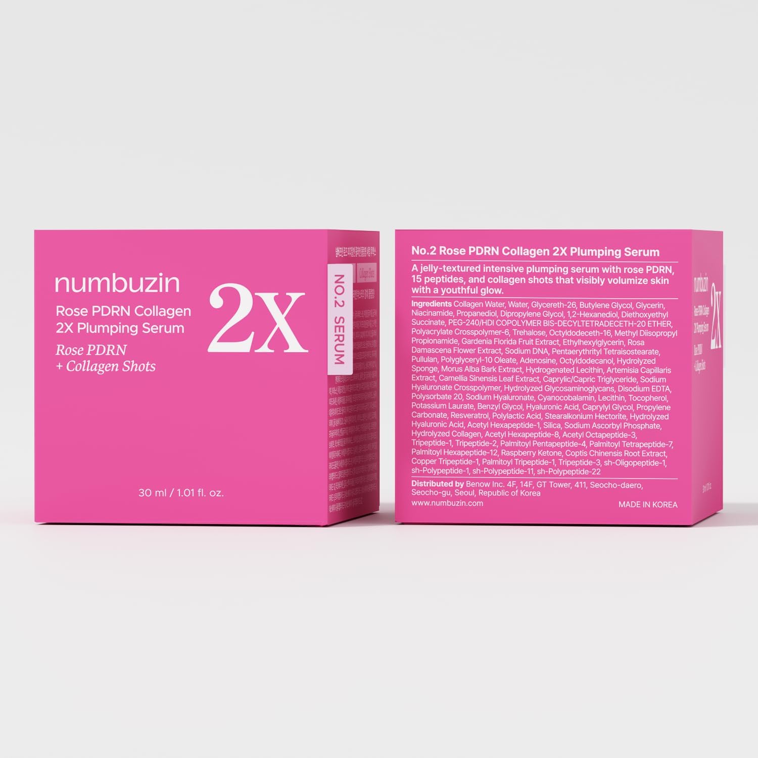 numbuzin No.2X Serum | Rose PDRN Collagen 2X Plumping Serum