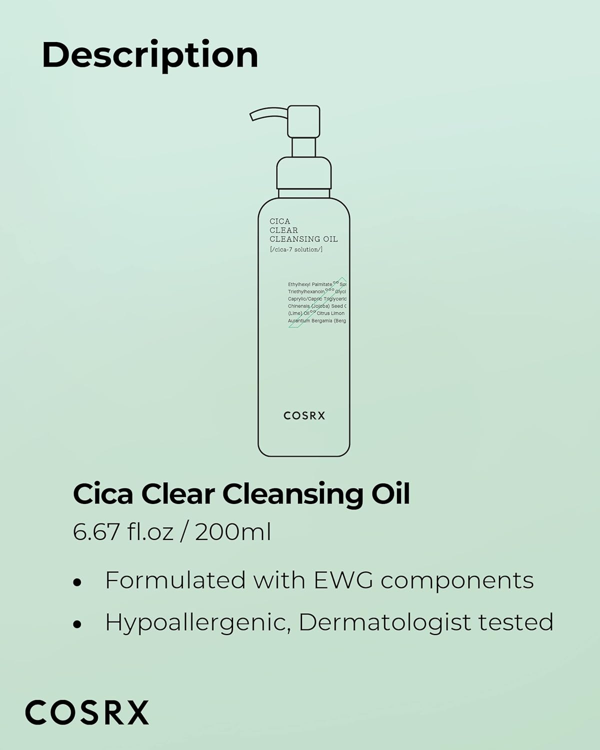 Cosrx Pure Fit Cica Clear Cleansing Oil 200Ml