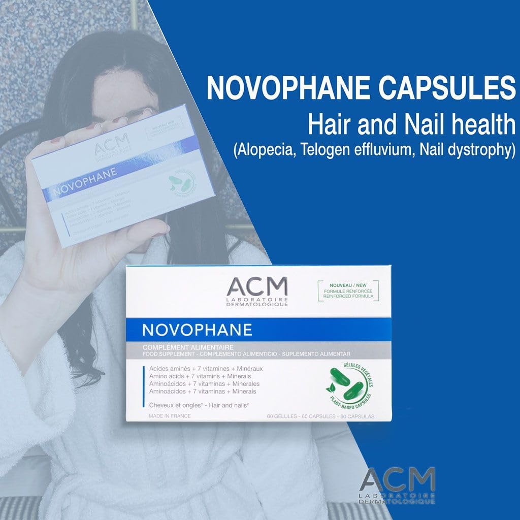 ACM Laboratoire Novophane Caps Anti Hair Loss Alopecia Treatment Nails Fragility Skin Capital