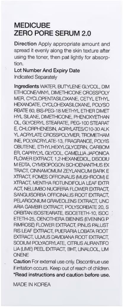 Medicube Zero Pore Serum 2.0 37ml