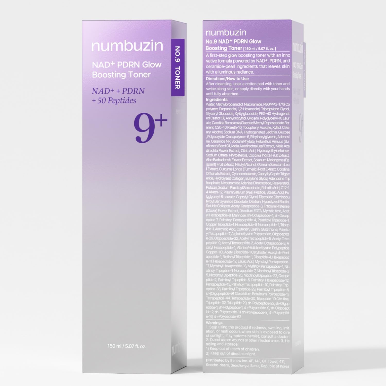 numbuzin No.9 Toner | NAD+ PDRN Glow Boosting Toner