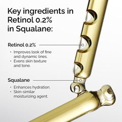 The Ordinary Retinol 0.2% in Squalane, Gentle Retinol Serum for the Face That Is Anti-Aging and Skin Smoothing, 30ml