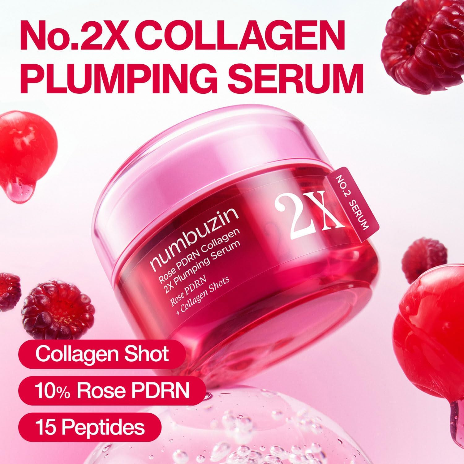 numbuzin No.2X Serum | Rose PDRN Collagen 2X Plumping Serum