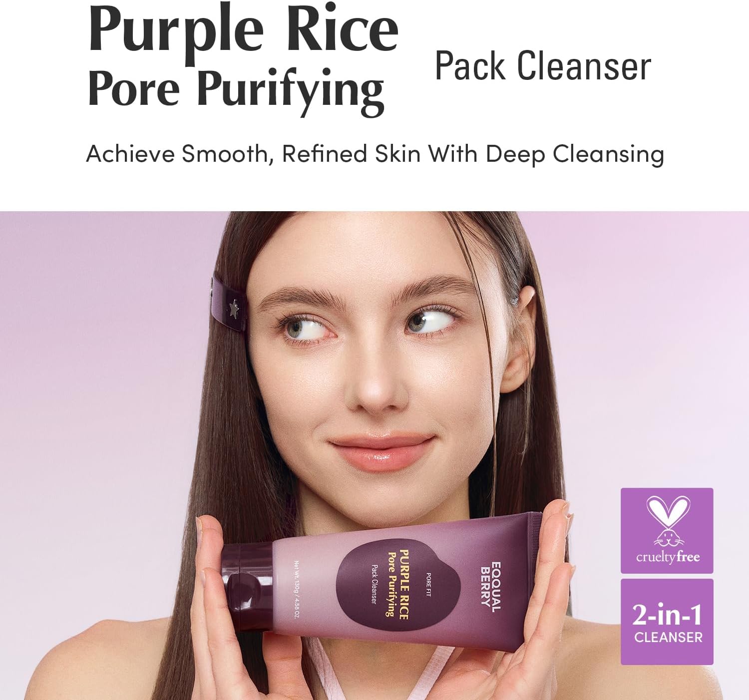 EQQUALBERRY Purple Rice Pore Purifying Pack Cleanser 130g