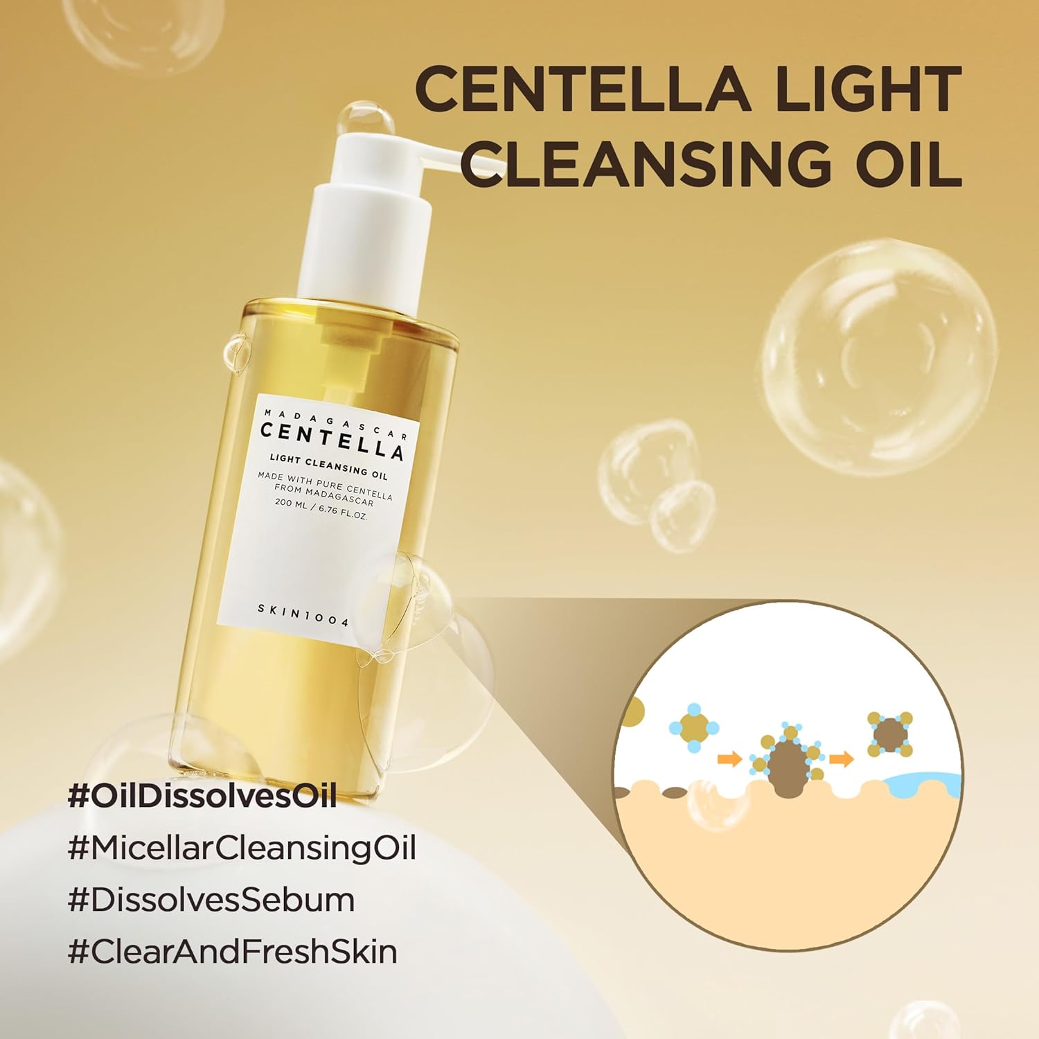 SKIN1004 Madagascar Centella Light Cleansing Oil 6.76 fl.oz, 200ml