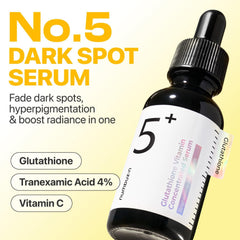 numbuzin No.5+ Vitamin Concentrated Serum | Glutathione & Vitamin Serum, Dark Spot, Korean Skincare 1.01fl.oz/30ml