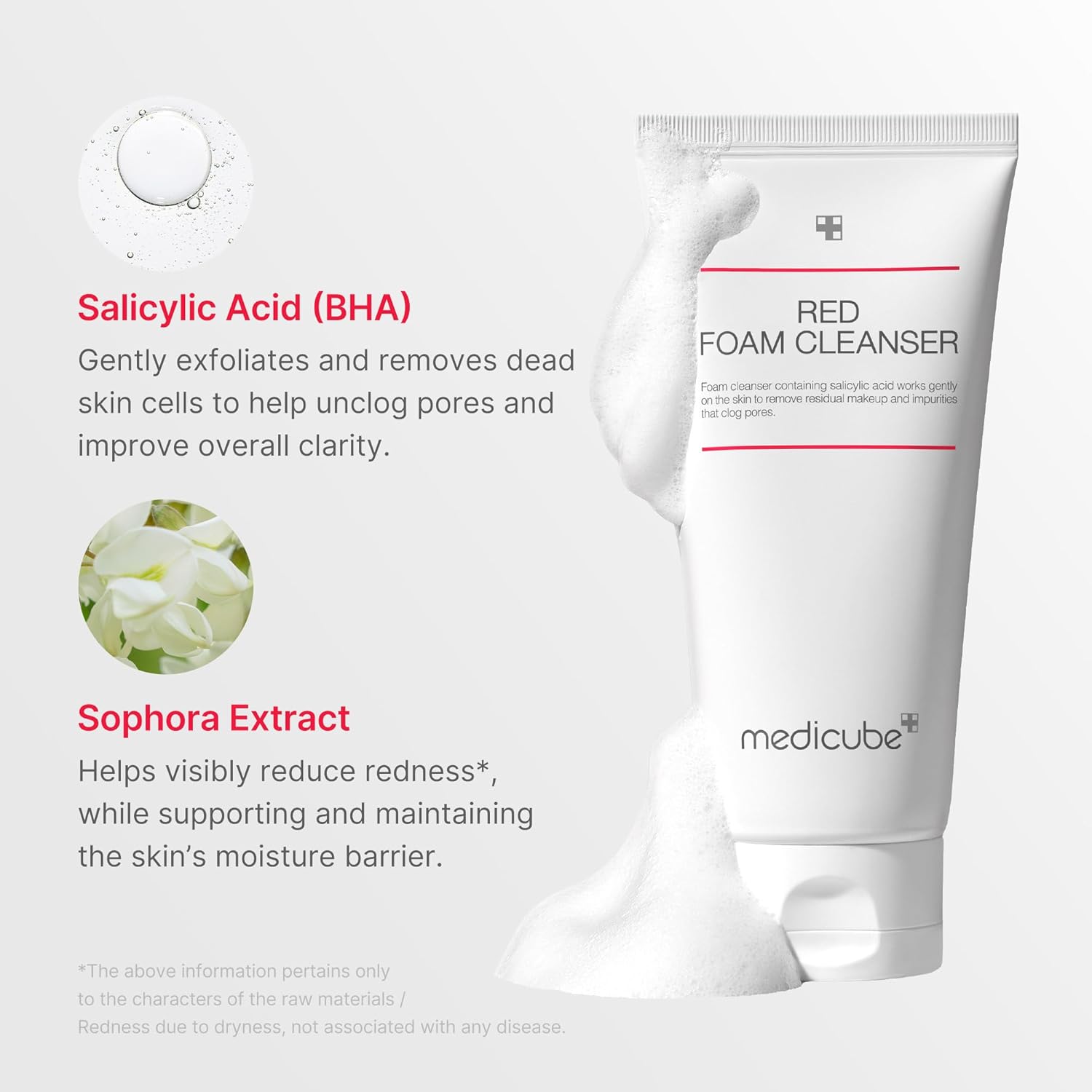 Medicube Red Foam Cleanser || A deep cleanse that helps relieve skin | Suitable for Acne-prone skin | Formulated with 0.45% Salicylic Acid | Korean skincare (120g)