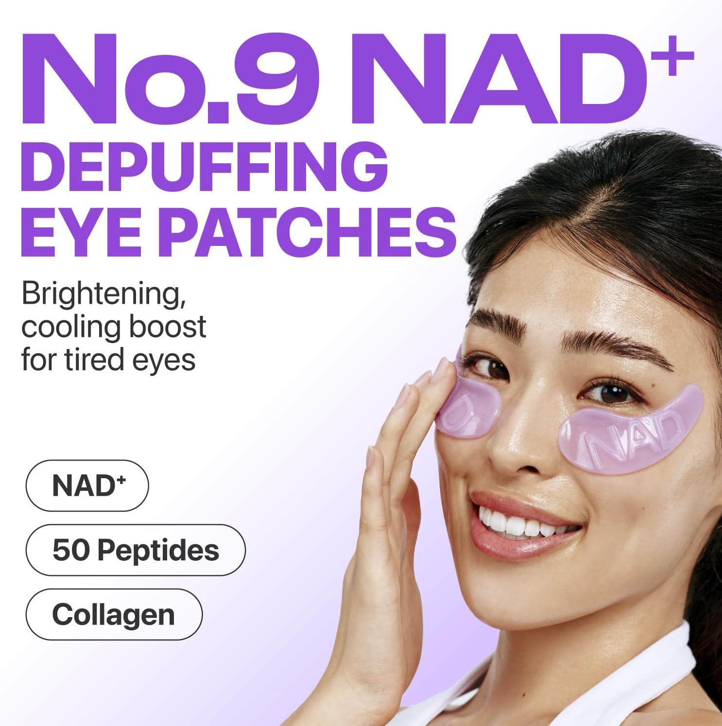 numbuzin No.9 Eye Patches | NAD+ Collagen Under Eye Patches | Dark Circles, Cooling, Puffy Eyes, Eyebags