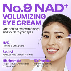 numbuzin No.9 NAD+ Retinol Eye Cream, Depuffing & Firming Eye Serum for Dark Circles
