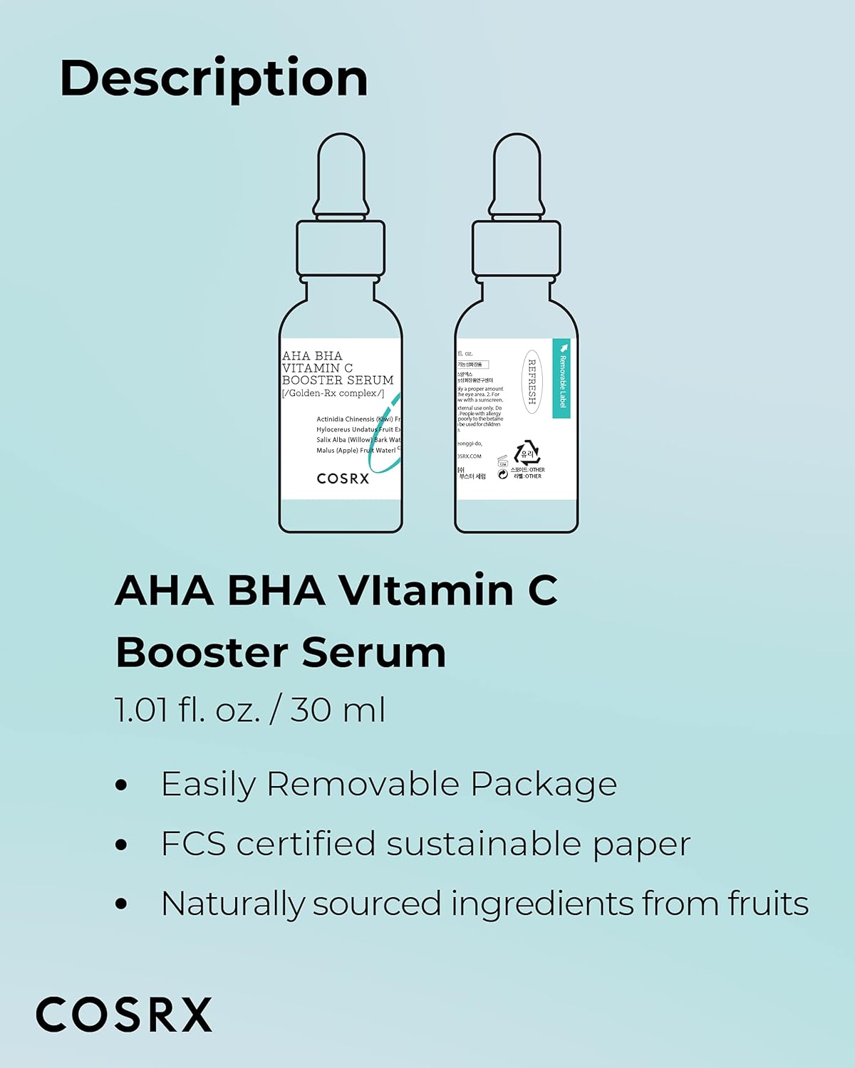 Cosrx Refresh Aha/Bha Vitamin C Booster Serum 30Ml