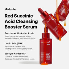 Medicube 21% Acid Wash-off Exfoliant (AHA+BHA+Succinic Acid) || Red Line's 1 minute peeling solution for Acne-prone skin | Non-irritating but effective | Korean Skincare (1.41fl.oz.)