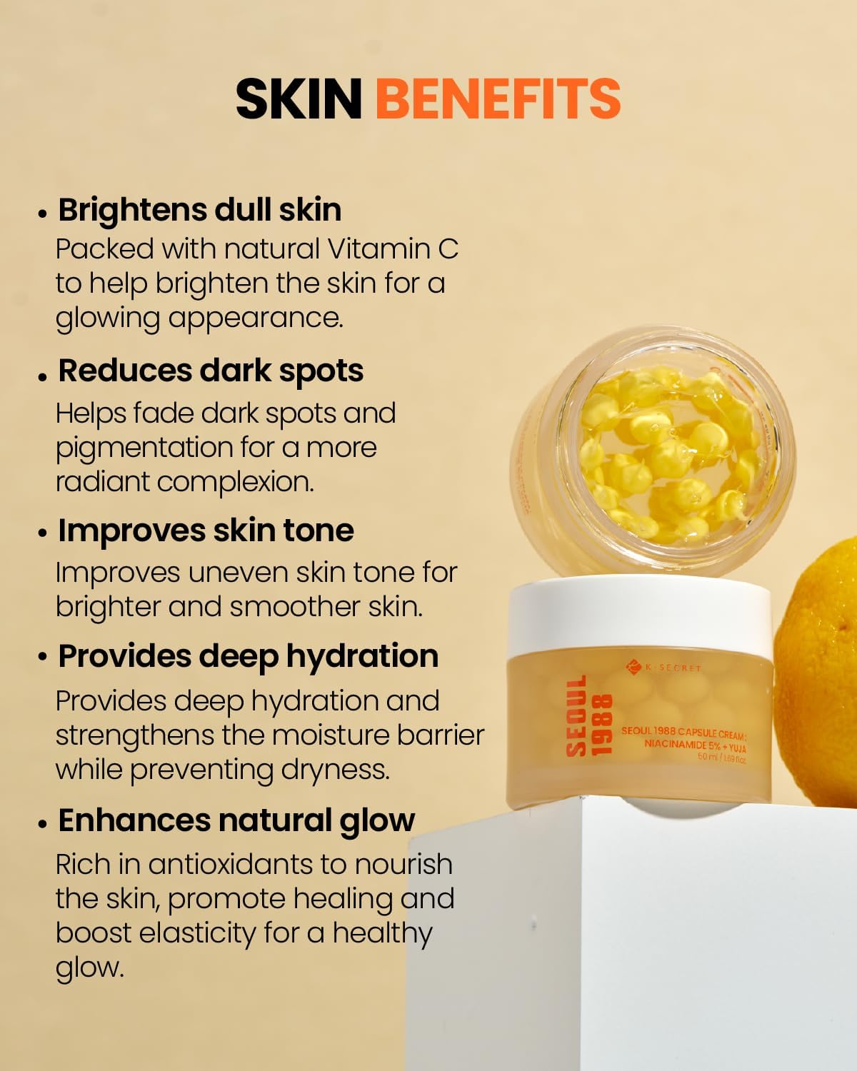 K-SECRET SEOUL 1988 Capsule Cream : Niacinamide 5% + Yuja 50ml