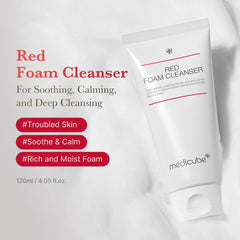 Medicube Red Foam Cleanser || A deep cleanse that helps relieve skin | Suitable for Acne-prone skin | Formulated with 0.45% Salicylic Acid | Korean skincare (120g)