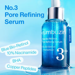 numbuzin No.3 Serum | Blue Retinol Pore Refining Serum | Pore Tightening, Firming, Anti-Aging, Korean Skincare