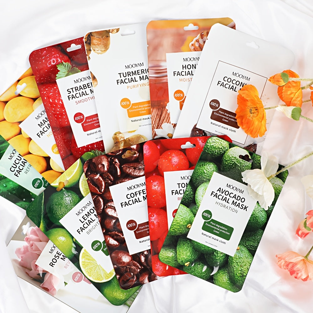 Glow & Hydrate – 11 Korean Fruit Masks by MOOYAM