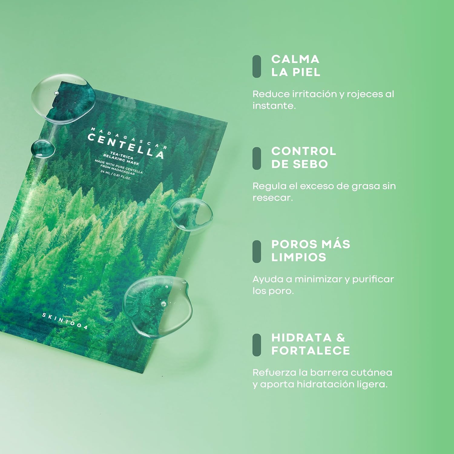 SKIN1004 Tea-Trica Soothing Face Mask with Tea Tree and Centella Asiatica for Oily and Acne Prone Skin