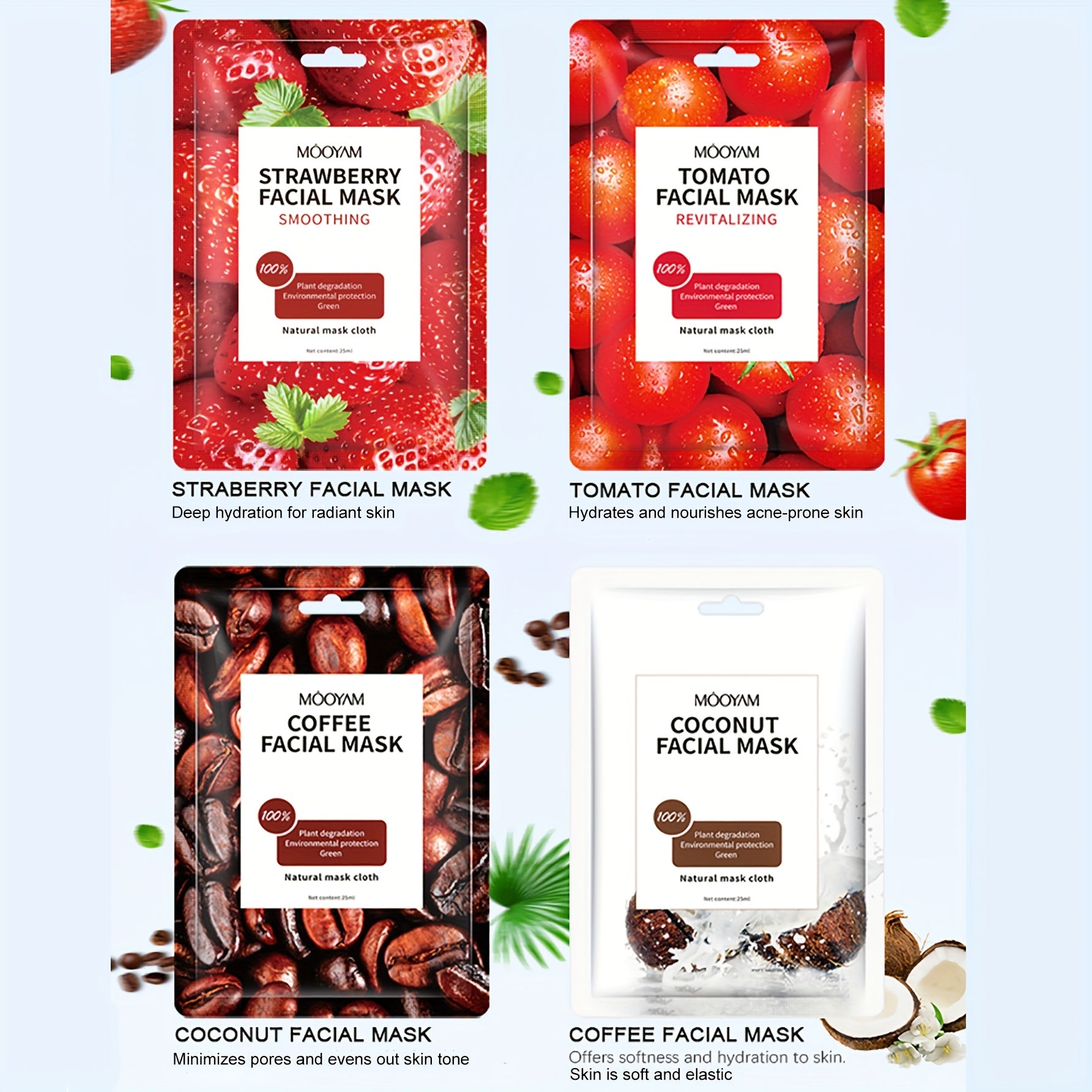 Glow & Hydrate – 11 Korean Fruit Masks by MOOYAM