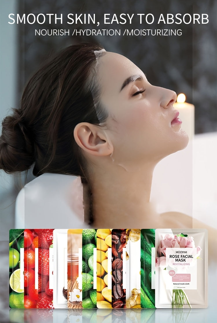 Glow & Hydrate – 11 Korean Fruit Masks by MOOYAM